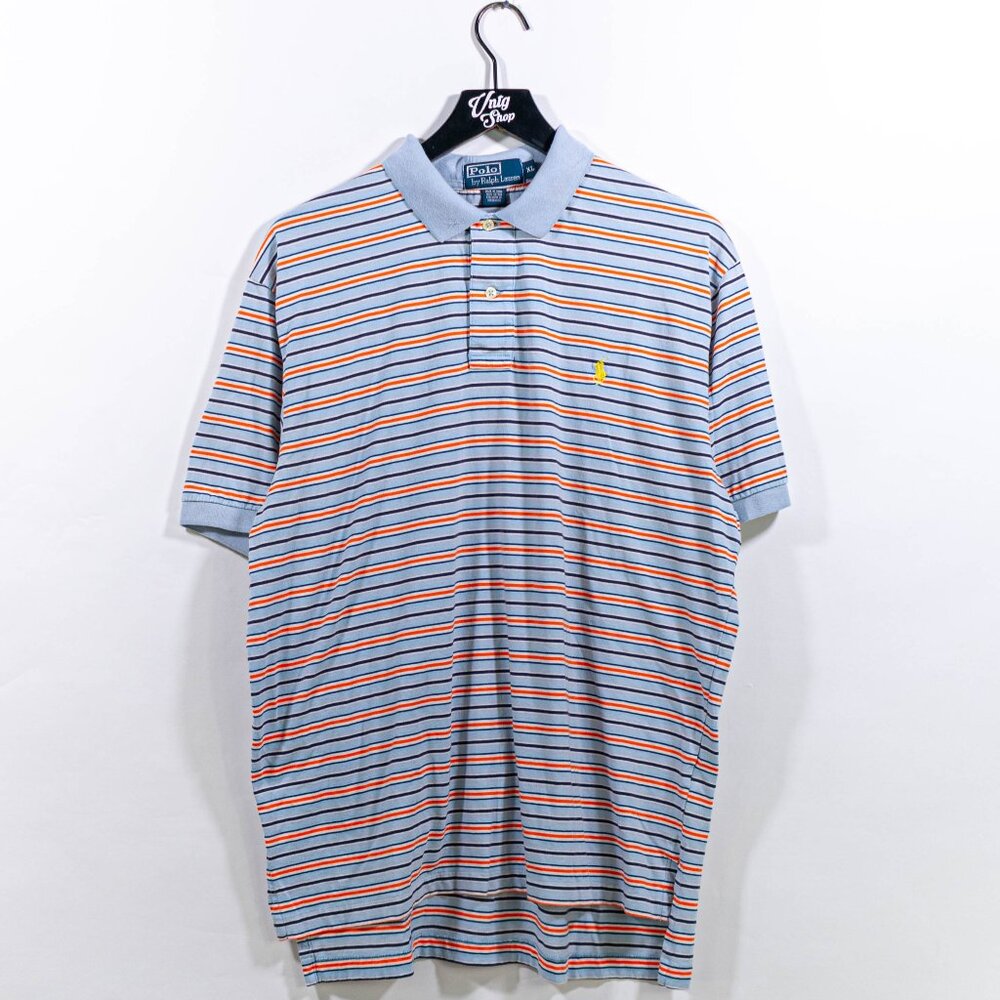 Polo Ralph Lauren Pony Striped Polo Shirt XL Y2K Preppy Streetwear Hip Hop